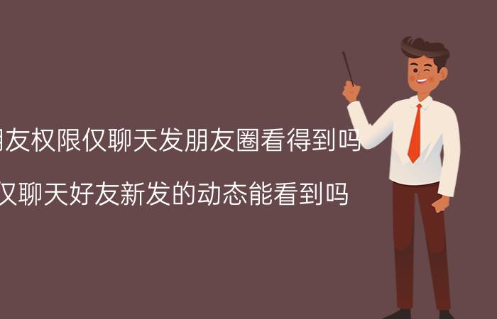 朋友权限仅聊天发朋友圈看得到吗 仅聊天好友新发的动态能看到吗？